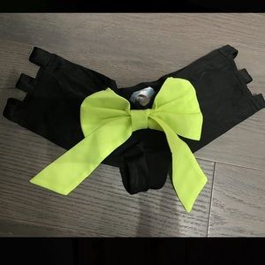 Black Booty shorts with green bow.